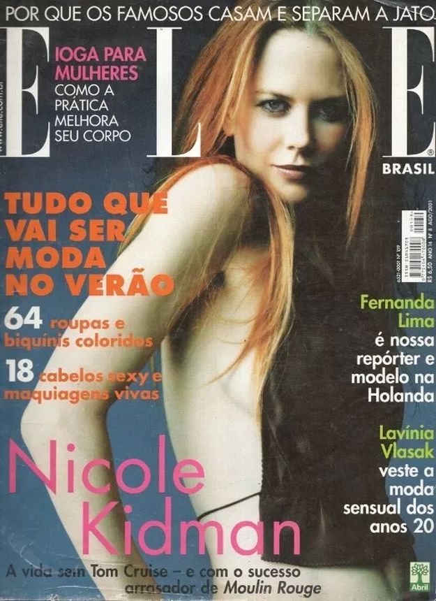 ELLE BRAZIL magazine side cover  August 2001