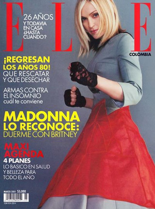 ELLE COLOMBIA magazine side cover  March 2001