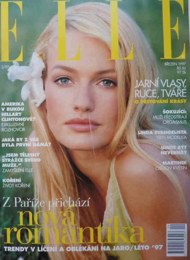 ELLE CZECH REPUBLIC magazine side cover  March 1997