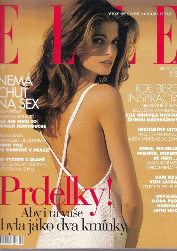 ELLE CZECH REPUBLIC magazine side cover  August 1997