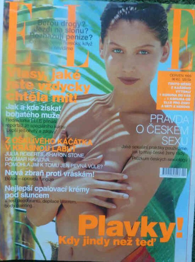ELLE CZECH REPUBLIC magazine side cover  June 1999