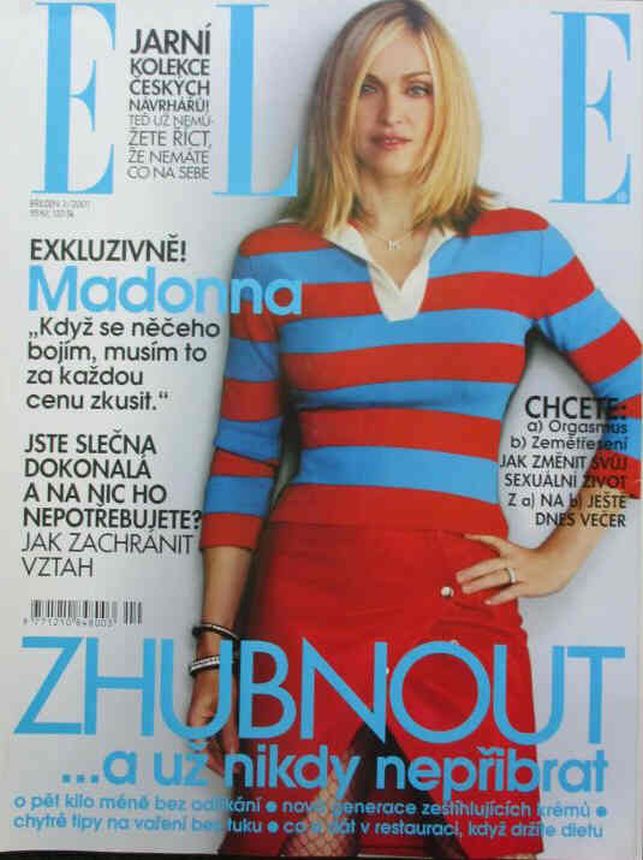 ELLE CZECH REPUBLIC magazine side cover  March 2001