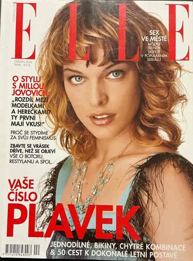ELLE CZECH REPUBLIC magazine side cover  June 2002