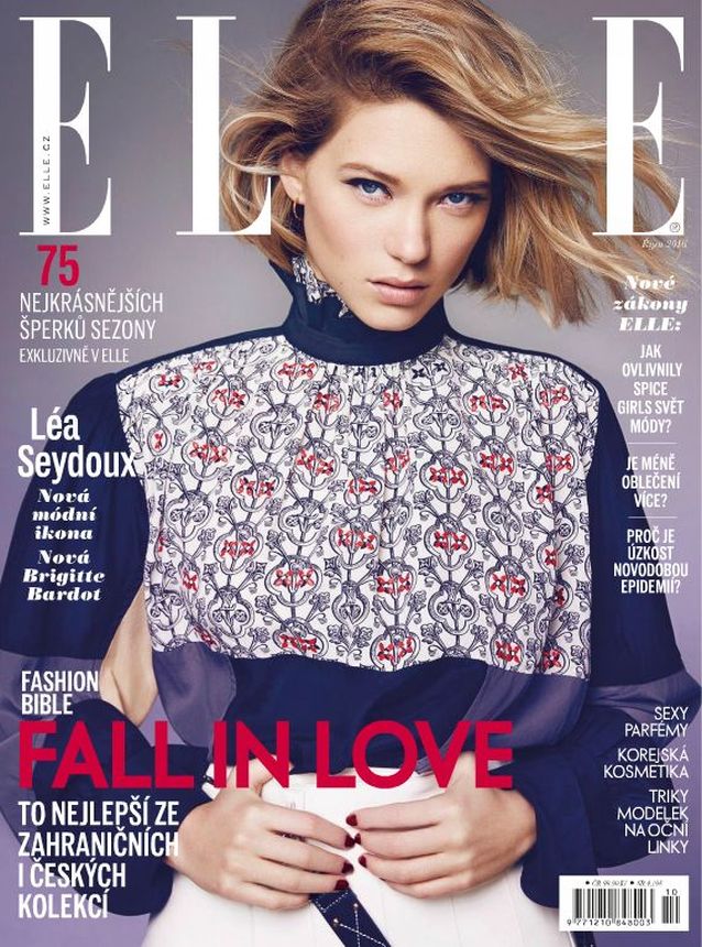ELLE CZECH REPUBLIC magazine side cover  October 2016