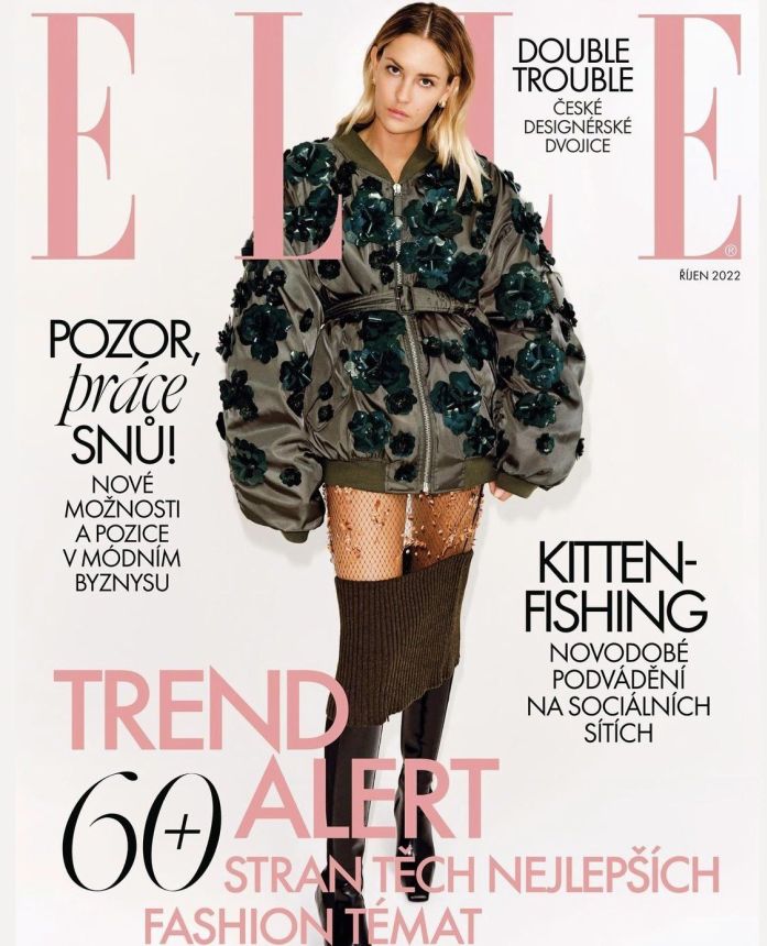 ELLE CZECH REPUBLIC magazine side cover  October 2022