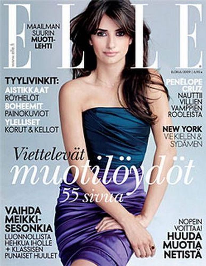 ELLE FINLAND magazine side cover  August 2009