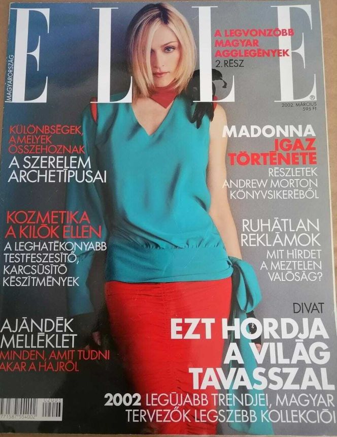 ELLE HUNGARY magazine side cover  March 2002