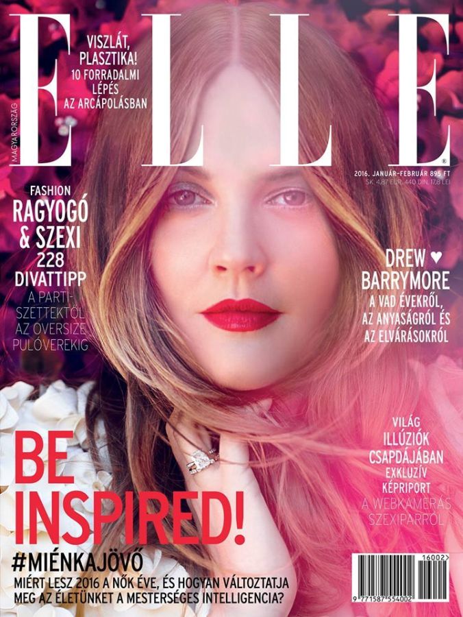 ELLE HUNGARY magazine side cover  January/February 2016