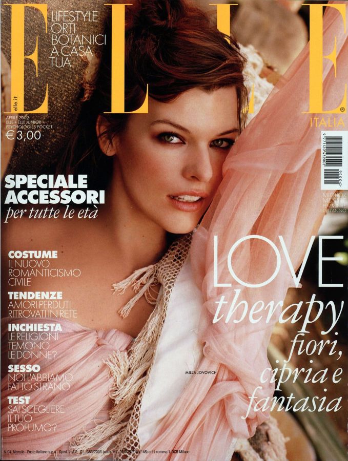 ELLE ITALY magazine side cover  April 2009