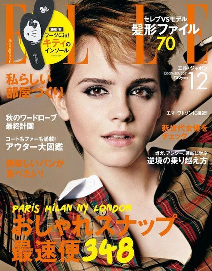 ELLE JAPAN magazine side cover  December 2011
