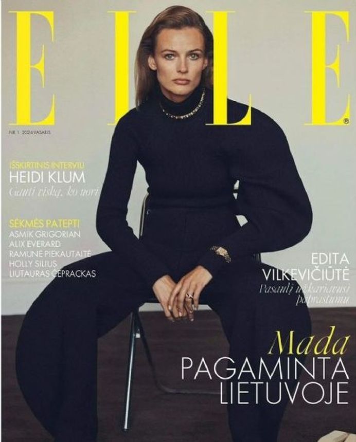 ELLE LITHUANIA magazine side cover  February 2024