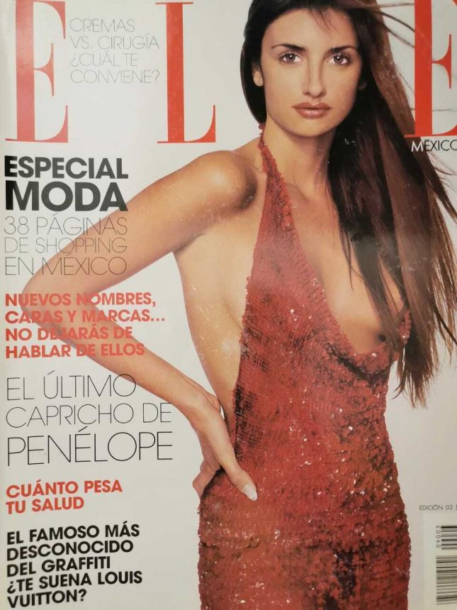 ELLE MEXICO magazine side cover  March 2002