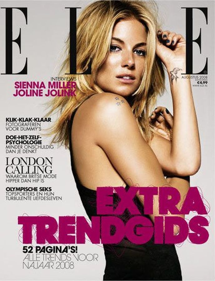 ELLE NETHERLANDS magazine side cover  August 2008