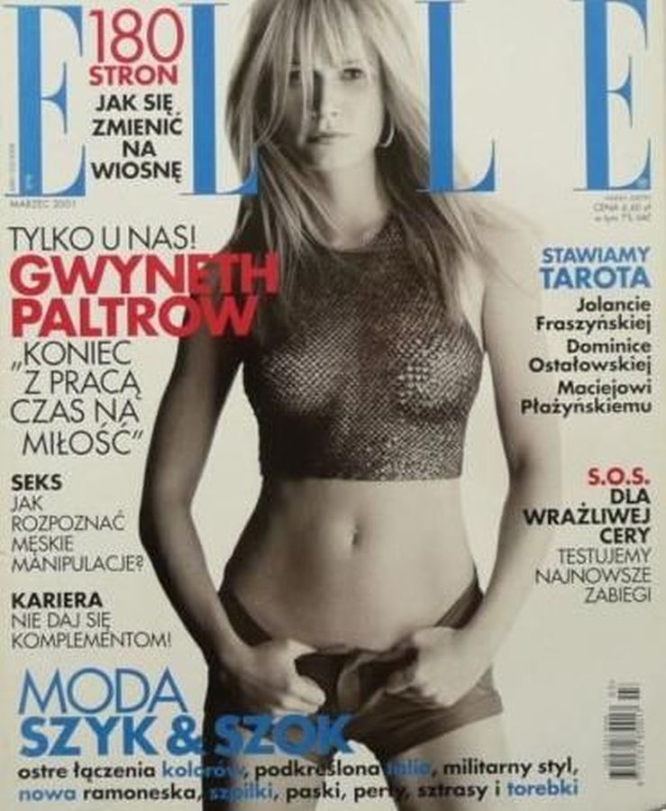 ELLE POLAND magazine side cover  March 2001