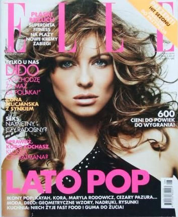ELLE POLAND magazine side cover  August 2001