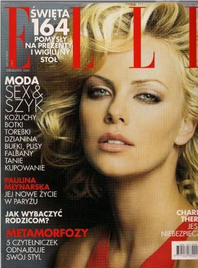 ELLE POLAND magazine side cover  December 2001