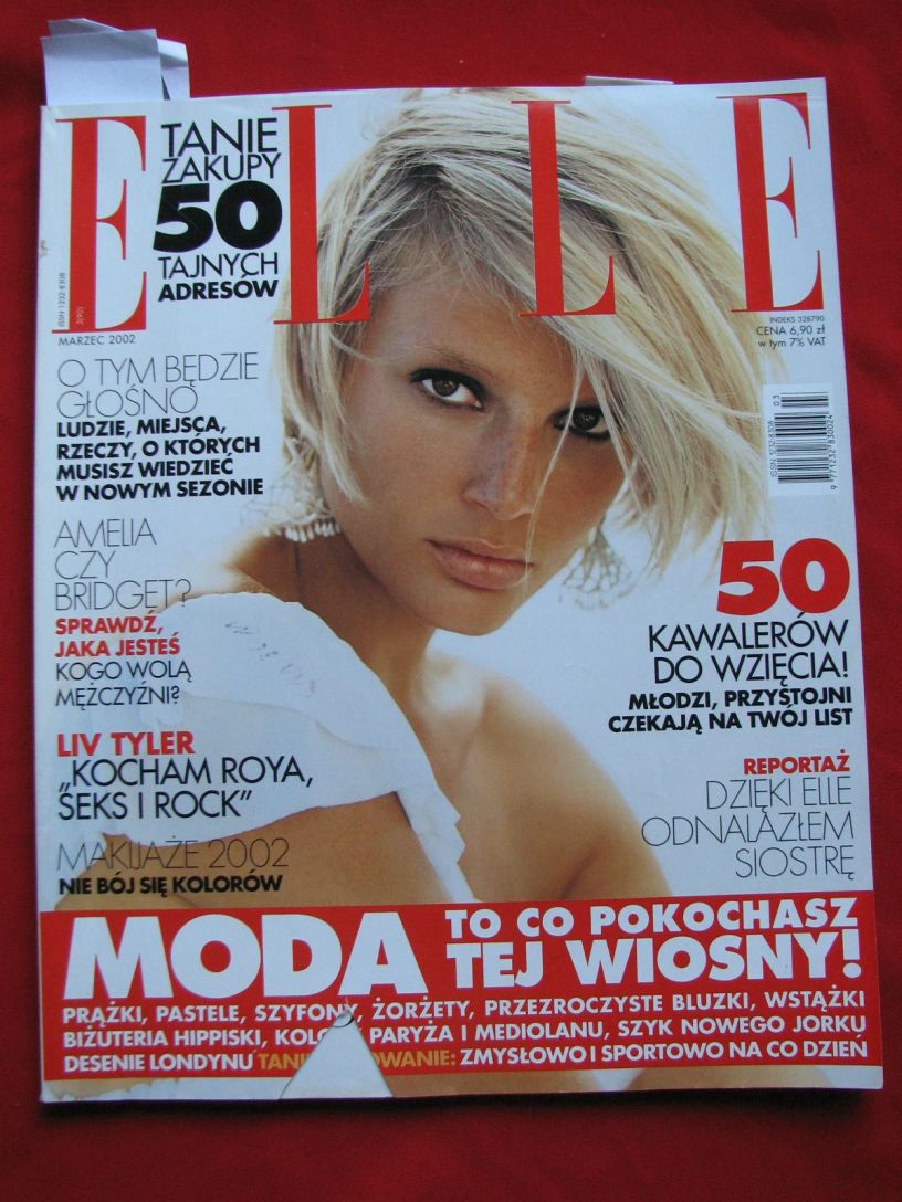 ELLE POLAND magazine side cover  March 2002