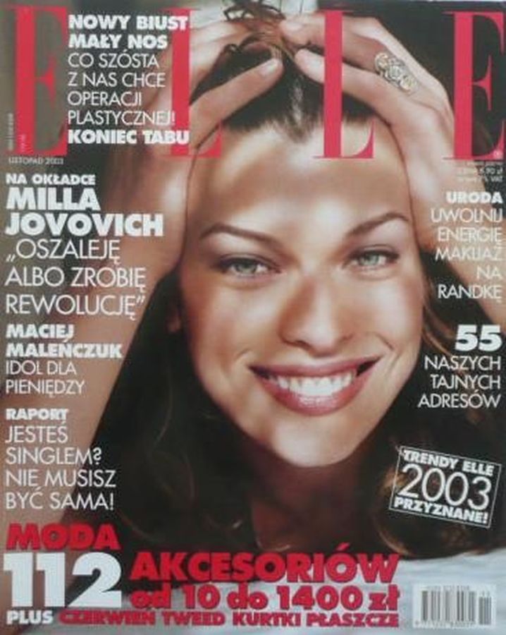 ELLE POLAND magazine side cover  November 2003