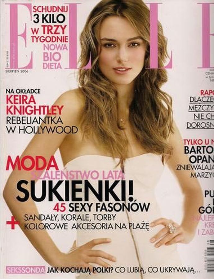 ELLE POLAND magazine side cover  August 2006