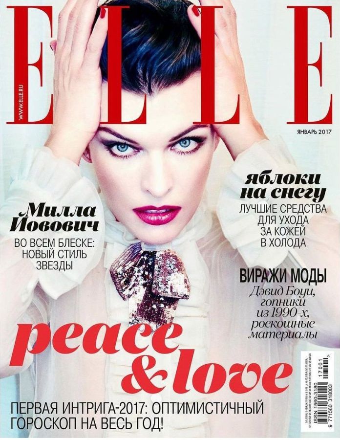 ELLE RUSSIA magazine side cover  January 2017