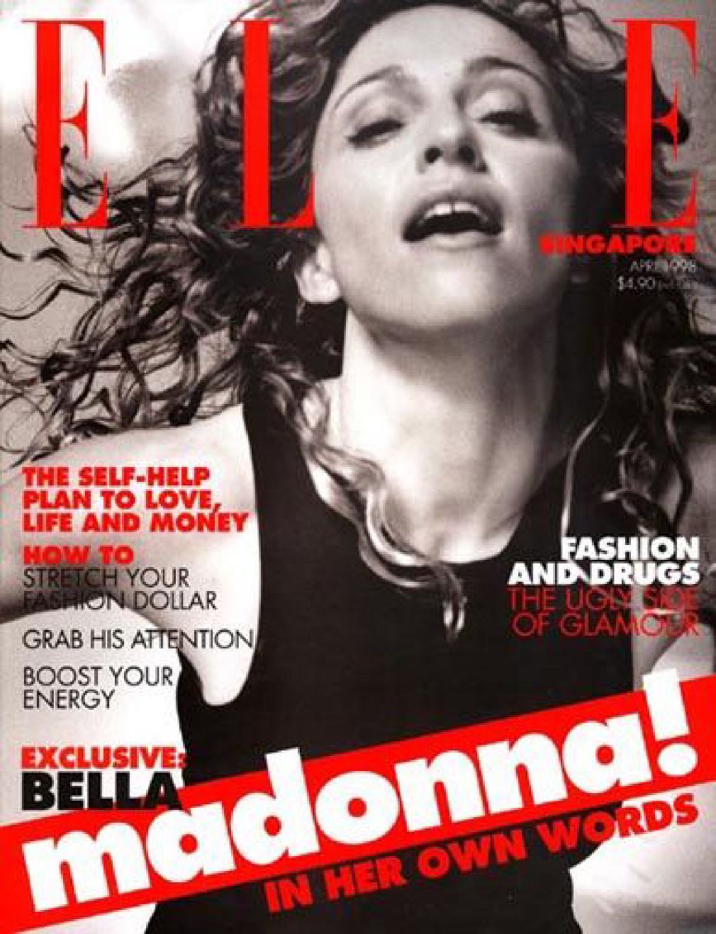 ELLE SINGAPORE magazine side cover  April 1998