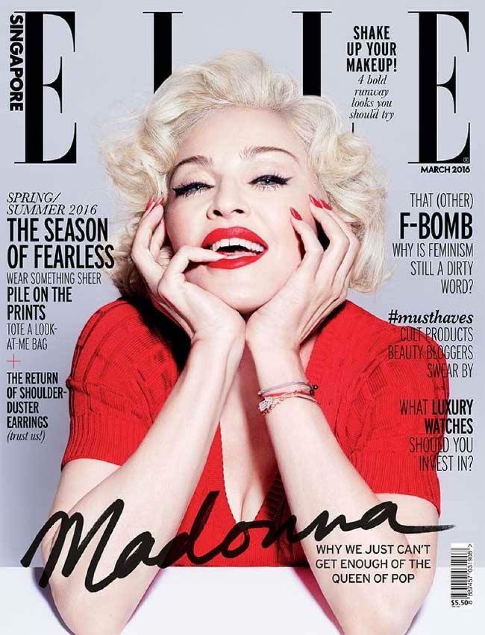 ELLE SINGAPORE magazine side cover  March 2016