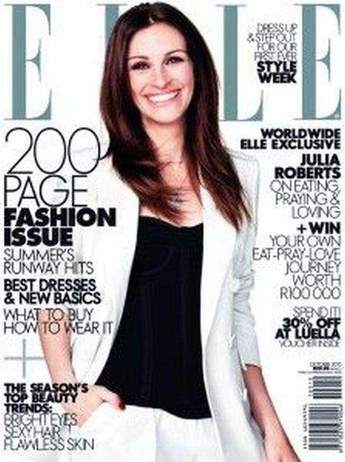 ELLE SOUTH AFRICA magazine side cover  October 2010