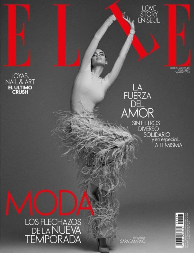 ELLE SPAIN magazine side cover  February 2023