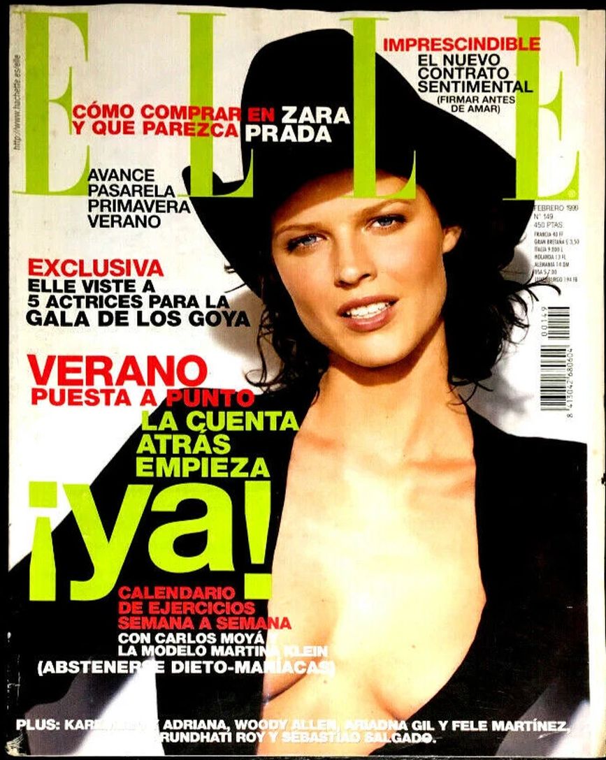 ELLE SPAIN magazine side cover Issue 149  February 1999
