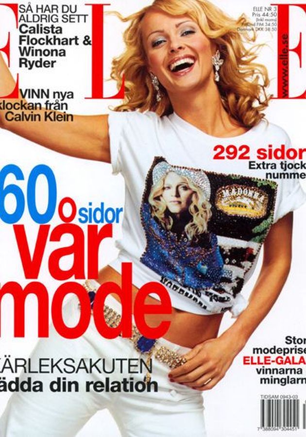 ELLE SWEDEN magazine side cover  March 2003