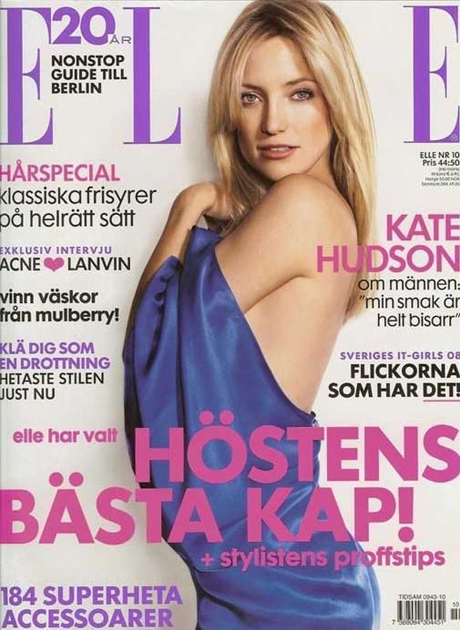 ELLE SWEDEN magazine side cover  October 2008