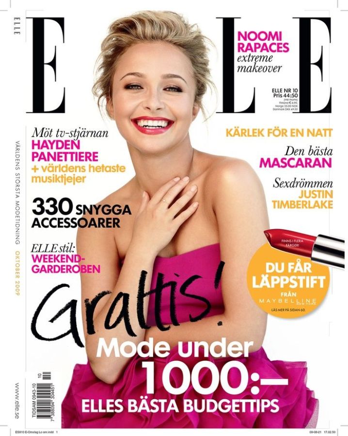 ELLE SWEDEN magazine side cover  October 2009