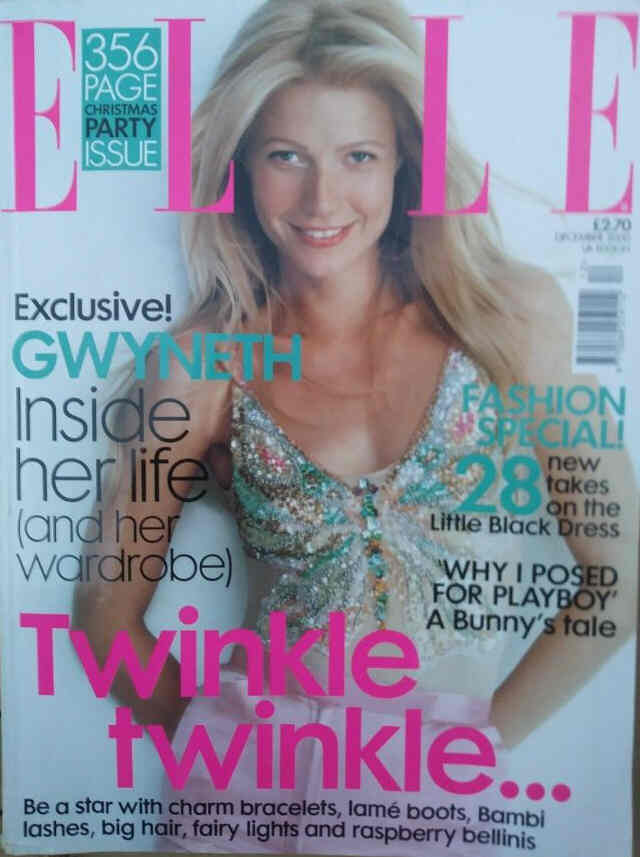 ELLE UK magazine side cover  December 2000