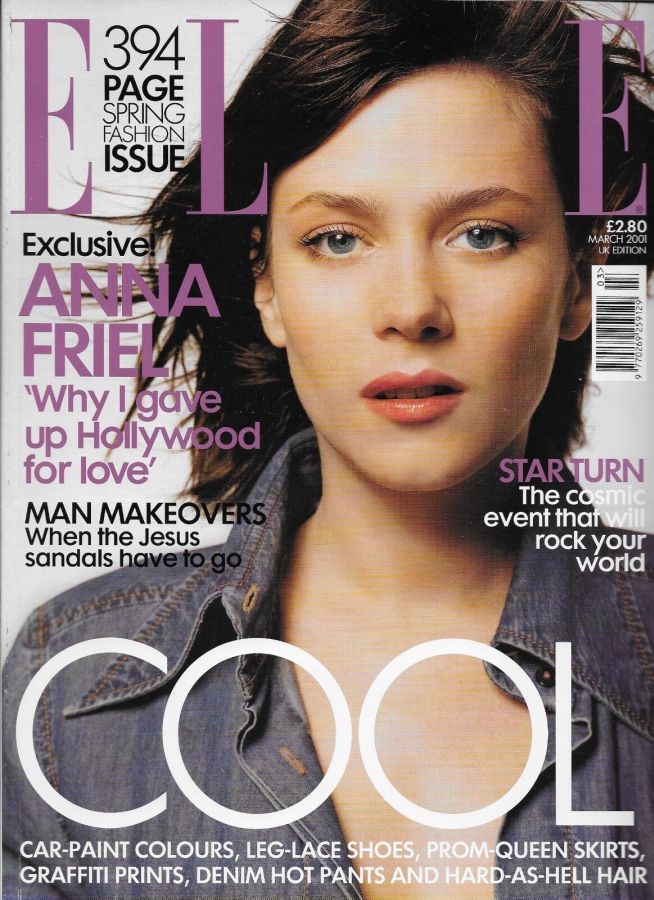 ELLE UK magazine side cover  March 2001