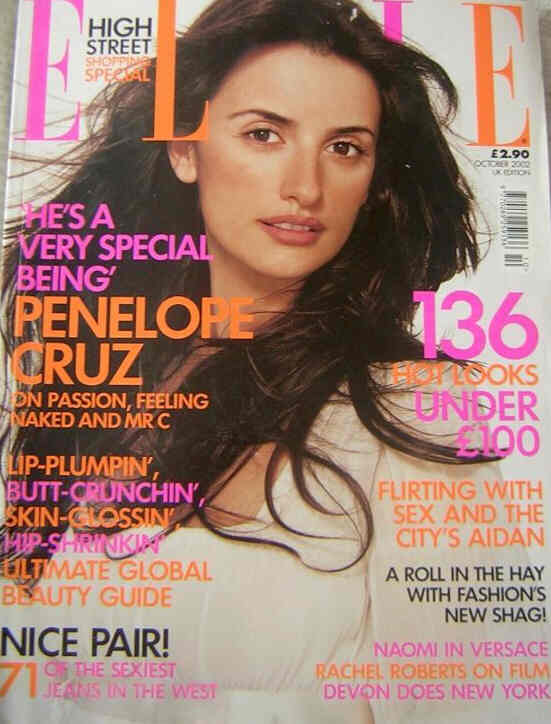 ELLE UK magazine side cover  October 2002