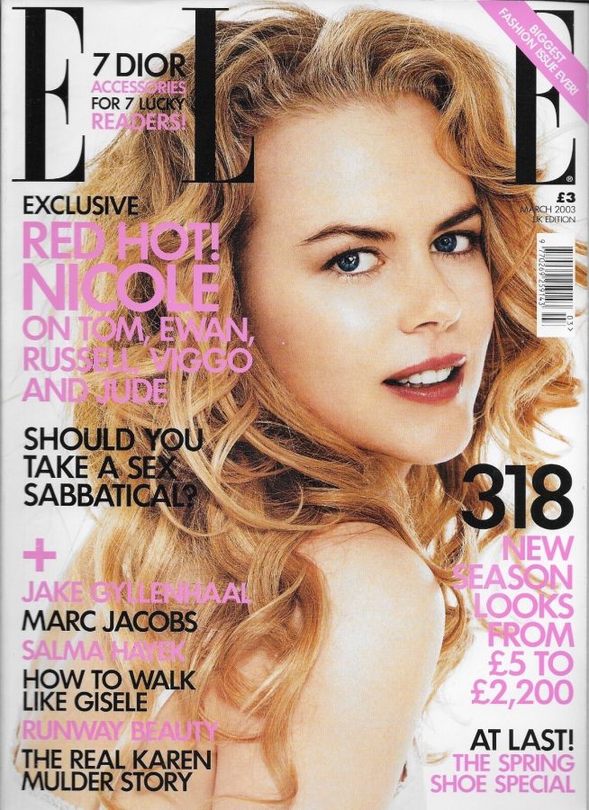 ELLE UK magazine side cover  March 2003