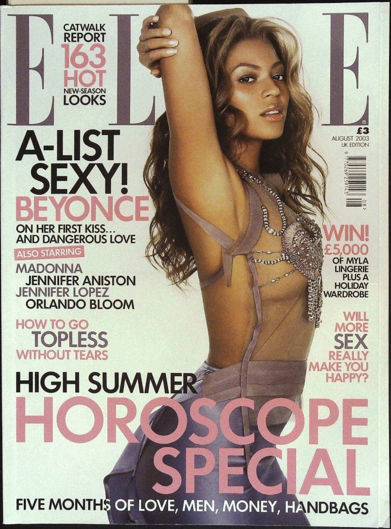 ELLE UK magazine side cover  August 2003