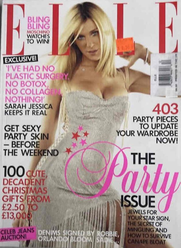 ELLE UK magazine side cover  December 2003