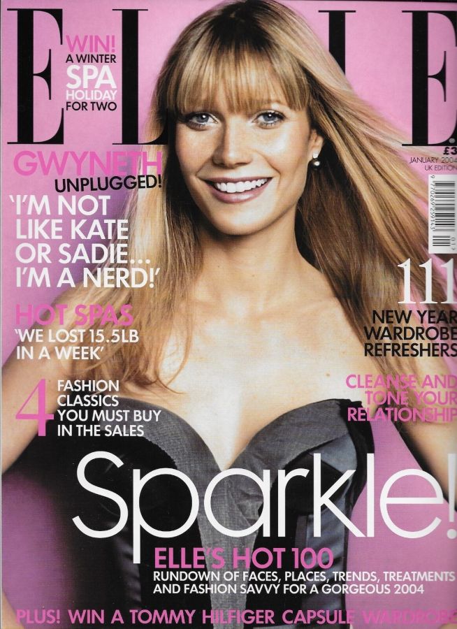 ELLE UK magazine side cover  January 2004