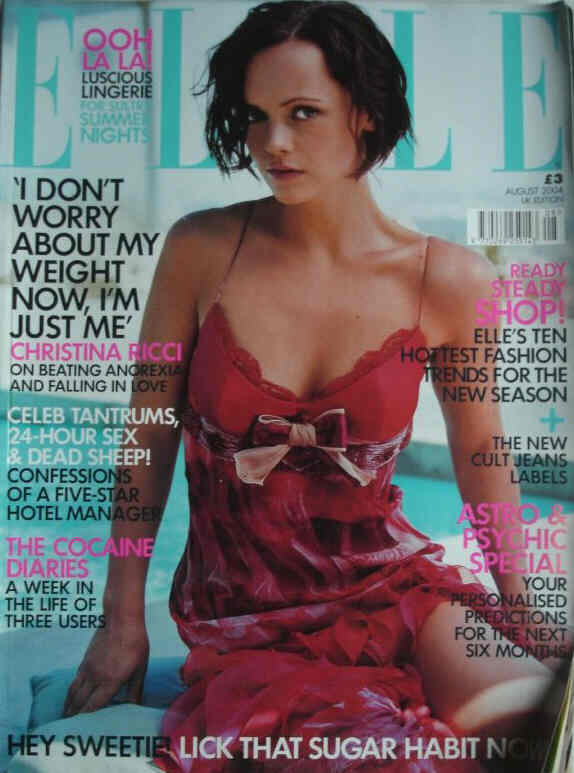 ELLE UK magazine side cover  August 2004