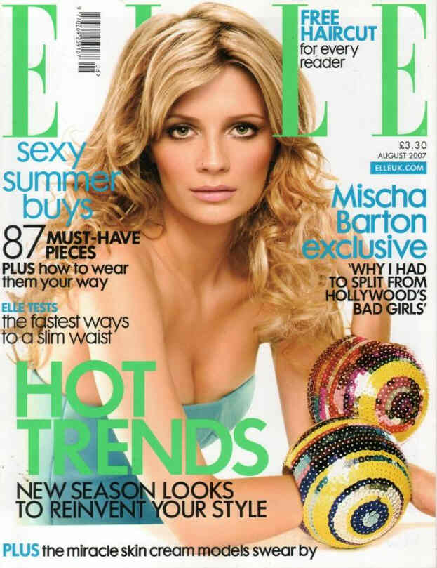 ELLE UK magazine side cover  August 2007