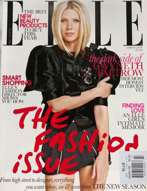 ELLE UK magazine side cover  March 2009