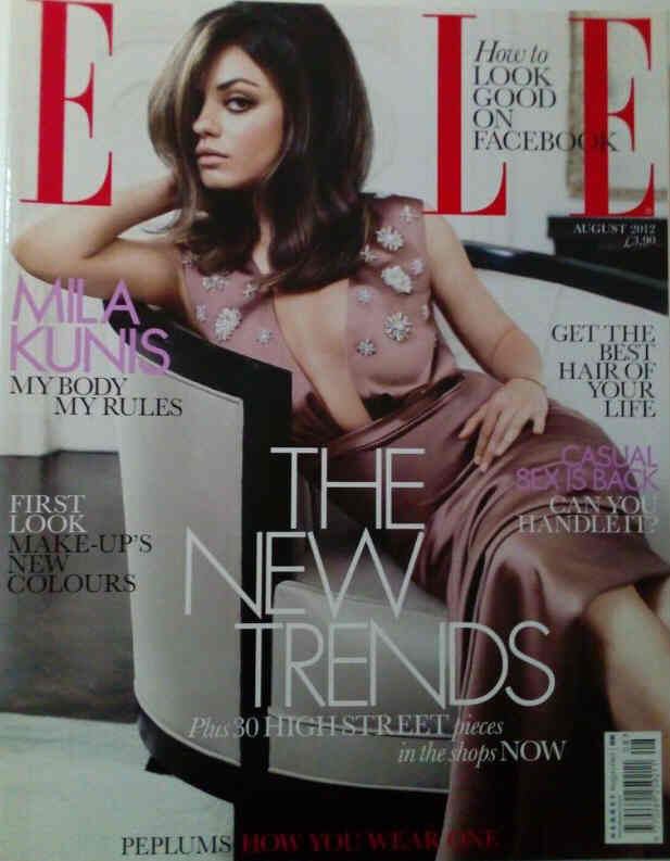 ELLE UK magazine side cover  August 2012