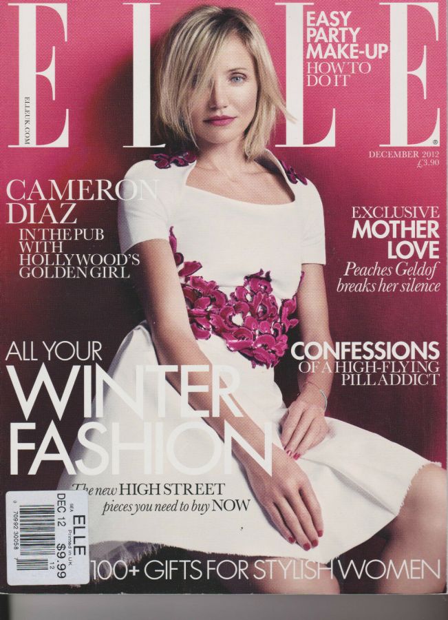 ELLE UK magazine side cover  December 2012