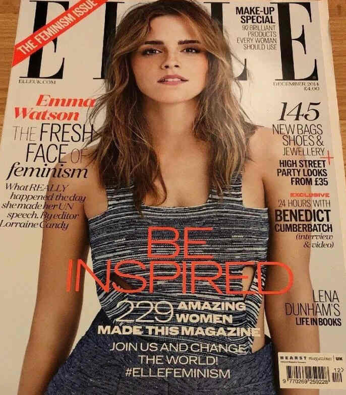 ELLE UK magazine side cover  December 2014