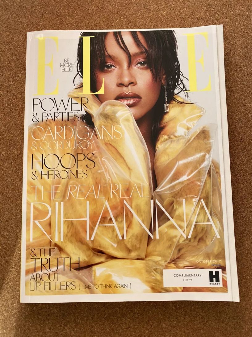 ELLE UK magazine side cover  October 2017