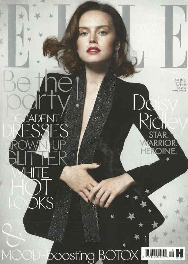 ELLE UK magazine side cover  December 2017