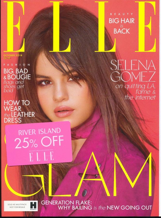 ELLE UK magazine side cover  October 2018