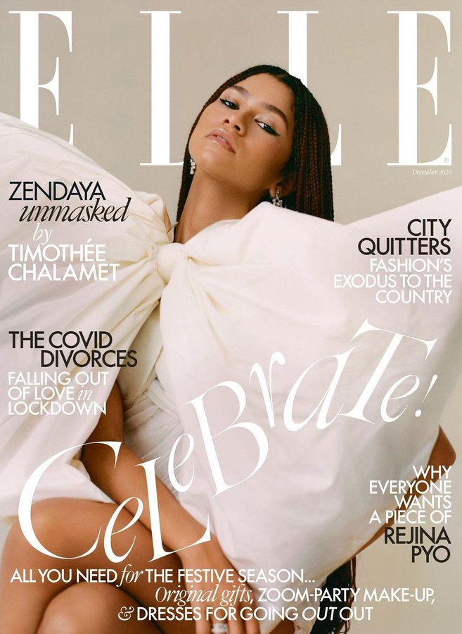 ELLE UK magazine side cover  December 2020