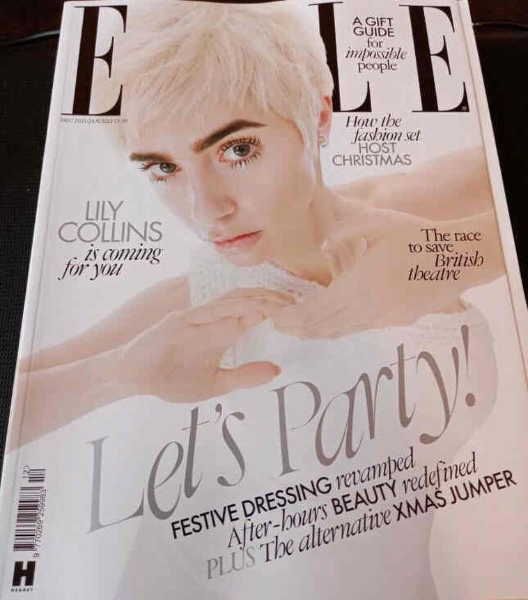 ELLE UK magazine side cover  December 2021/ January 2022 